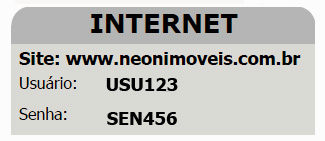 Exemplo área INTERNET do boleto